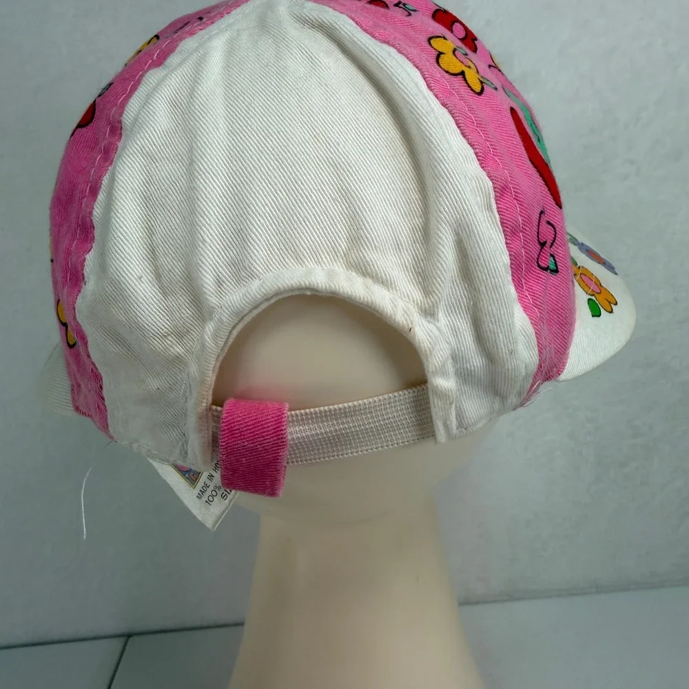 Lamb Chop & Friends Size S Hat 1993 Shari Lewis Vintage Floral Pink White Cap